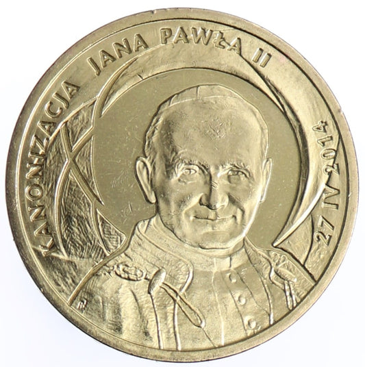 Moneta 2 zł Kanonizacja Jana Pawła II - 2014 rok