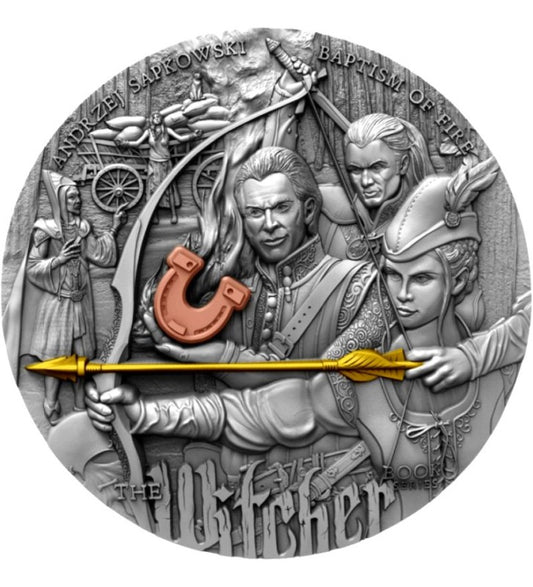 Moneta 5 dolarów - Wiedźmin - Chrzest Ognia