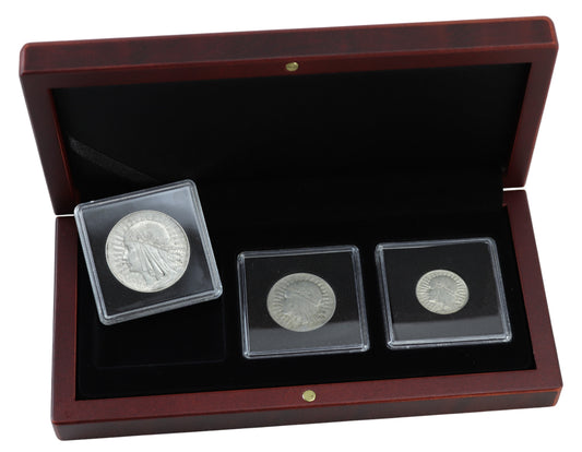 Zestaw 3 srebrnych monet 2, 5, 10 zł - Polonia, Głowa kobiety